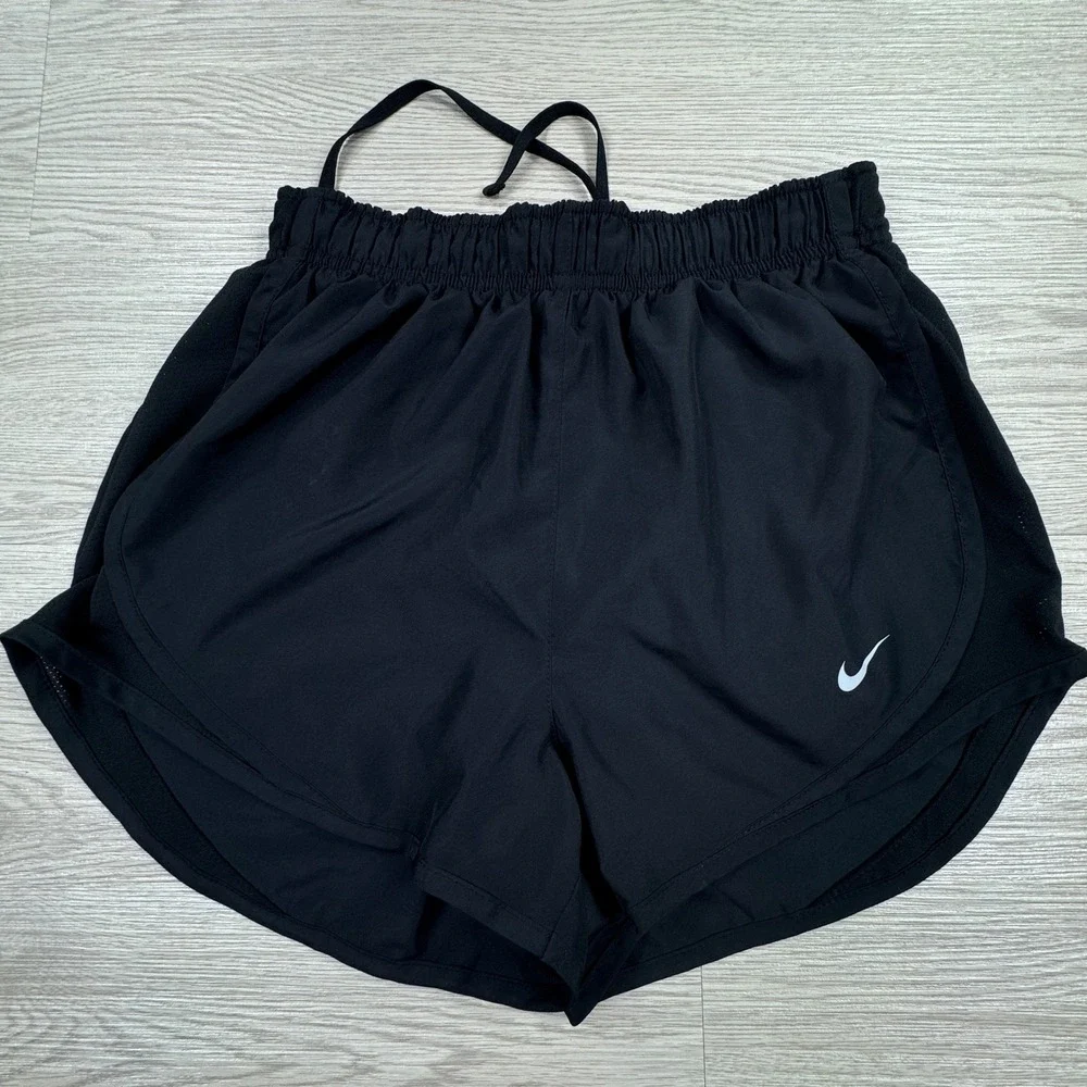Nike Womens Shorts Dri-FIT Tempo Running Black XS Elastic Waist Athletic Workout